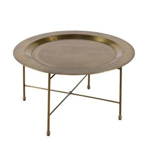 Hot Arrival Elegant Golden Round Metal Accent Coffee <b>Table</b> <b>Space</b>-<b>Saving</b> Decorative <b>Table</b> for Living Room - Product Image 4
