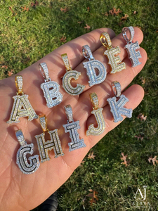 Custom Iced Out Moissanite Letter Pendant Initial Charm Hip Hop <b>Alphabet</b> Jewelry Gold Plated for Party Gift - Product Image 4
