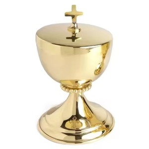 Ciborio de Latón Hecho a Mano con Tapa, Accesorio Religioso para Altar de Iglesia para la Sagrada Comunión - Product Image 4
