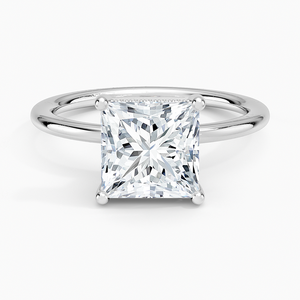 Bague BOJ 086 en argent 925, taille princesse, avec halo de pierres et griffes, solitaire diamant 2 carats, couleur D, VVS1, moissanite certifiée GRA, prix bas - Product Image 1