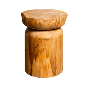 Tabouret en teck rustique de qualité supérieure ARTERRA, artisanat en bois massif, pour hôtel, villa, entrepôt, appartement - Product Image 1