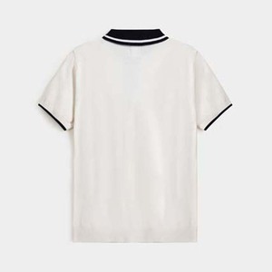 เสื้อโปโลแขนสั้นสีทึบสำหรับผู้ชาย เสื้อโปโลถักสีชมพูสำหรับฤดูร้อนแบบลำลอง - Product Image 4