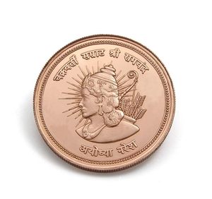 เหรียญทองคำแท้ 999 พร้อมตรา BIS ประดับด้วย Gangajal และ Ayodhya Ram Janm Bhoomi Mitti ในกล่องของขวัญสำหรับพิธีบูชา เทศกาลต่างๆ และวันเกิดองค์กร - Product Image 1