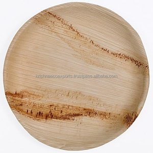 Assiettes jetables rondes en feuille de palmier de 8 pouces, compostables, pour pizzas et sandwichs, compatibles micro-ondes, idéales pour événements, mariages et traiteurs – Vente Flash - Product Image 1
