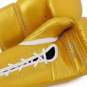 Guantes de Boxeo de Primera Calidad Hechos a Medida con Cordones Dorados para Competencia, Guantes de Sparring 100% Cuero Original, Crea Tu Propia Marca - Product Image 4
