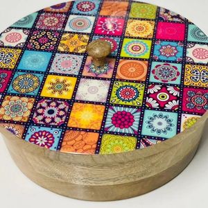 Conteneur de stockage alimentaire en bois moderne fait à la main avec couvercle rabattable, résistant à l'humidité, préservation de la fraîcheur, rangement des épices, utilisation en cuisine - Product Image 4