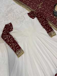 ชุดเดรส Anarkali ผ้าจอร์เจตต์เทียมดีไซน์ใหม่ล่าสุด พร้อมสไตล์หรูหราทันสมัย - Product Image 2