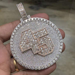 จี้รูปตัวอักษร AG ประดับเพชรโมอิสซาไนต์สีขาวและโรสโกลด์ สไตล์ฮิปฮอปสุดหรู - Product Image 1