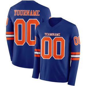 Camiseta de Fútbol Personalizada para Hombre, Mezcla de Spandex/Poliéster, Tejido Transpirable, Patrón 3D, Cuello en V, Mangas Largas, Nombre del Equipo Personalizable - Product Image 6
