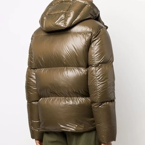 Manteau d'hiver à capuche pour homme, vert olive, très vendu, personnalisé, couleur unie, fermeture éclair, épais, décontracté, imperméable, coupe classique - Product Image 2