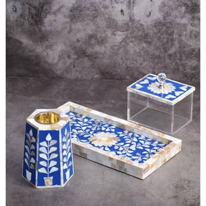 Gulf Decorative Top Quality Luxury Mother Of Pearl Inlay <b>Bakhoor</b> <b>Oud</b> Incense Burner Set With Acrylic Box With Lid And Knob - Product Image 3