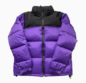 Custom Wholesale Winter <b>Puffer</b> <b>Jacket</b> Heavyweight Warm Down Outerwear Manufacturer Black <b>White</b> Colorblock Full Zip <b>Puffer</b> Coat - Product Image 5
