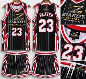 Venta al por Mayor Directa de ZIAKOT INDUSTRY, Jersey de Baloncesto Retro Personalizado Negro Rojo-Blanco Auténtico - Product Image 6