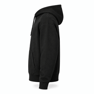 Sweat à capuche noir pour homme, coupe classique, avec cordon de serrage, 100% coton molletonné, poche, logo personnalisé, service OEM, vêtements d'hiver - Product Image 5
