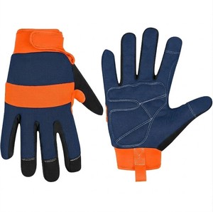 Premium Mechanic Utility <b>Gloves</b> Tan Synthetic Suede Palm Flexible Spandex Back Safety Work <b>Gloves</b> USA Europe Wholesale - Product Image 3