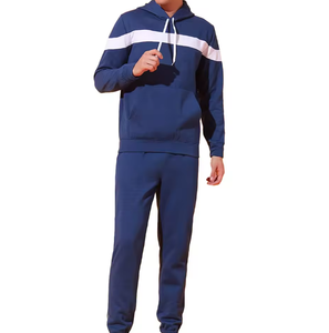 Ensemble de survêtement respirant pour homme, coupe ajustée, en coton, 2 pièces, avec fermeture éclair frontale, idéal pour le sport et les loisirs en hiver - Product Image 1