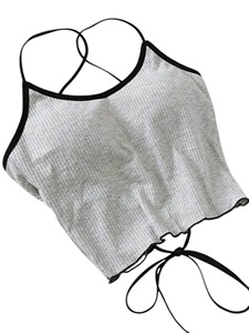 Women's <b>Light</b> Blue Cropped Knit for Shirt Short Sleeve Solid Color Zipper Front Loose Fit Casual Spring Summer Wear Quick Dry - Product Image 6