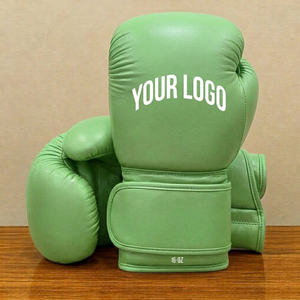Guantes de Boxeo de Cuero Verde con Logotipo Personalizado, 16oz, con Cierre de Velcro, para Entrenamiento y Combate - Product Image 4