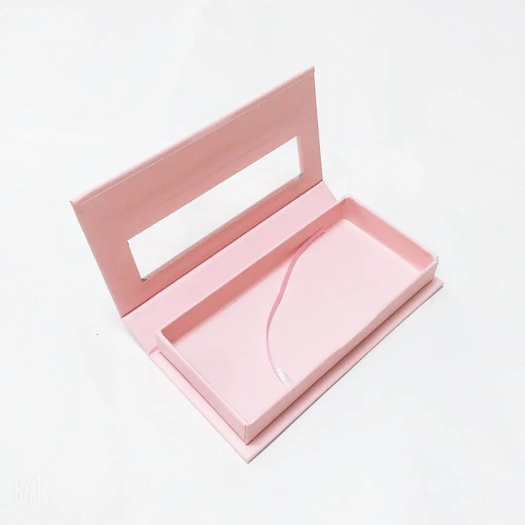 Caixa de empacotamento cosmética de cílios de papel para cílios Caixas de papelão Caixa magnética de exibição para maquiagem com janelas