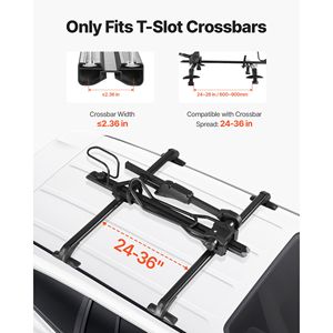 Portabicicletas Plegable para Techo con Capacidad para 33 Libras, Sistemas de Bloqueo y Brazo Ajustable, Portabicicletas para Techo con Ranura en T - Product Image 2