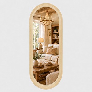 Sustainably-Sourced Bamboo Wall <b>Mirror</b> Frame Minimalist Design Eco-Friendly Handmade Durable <b>Lightweight</b> OEM Wholesale | Aqudus - Product Image 4