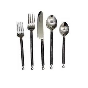 Cutlery <b>Set</b> Vintage Spiral Twisted Handle Metallic Silver Stainless Steel 4pcs Cafe <b>Bistro</b> Tableware Cutlery <b>Set</b> - Product Image 3