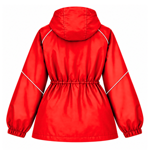 Delta |   Sigma | Chaqueta Impermeable Roja con Capucha para Mujer de Theta Sorority, Cortavientos con Cremallera Completa, Cintura Ajustable con Cordón, Abrigo Anorak para Exteriores - Product Image 4