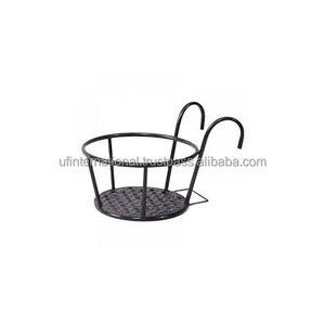 Railing Metal Flower Stand Hanging <b>Plant</b> Rack Mounted Balcony Round <b>Plant</b> <b>Baskets</b> and Customized Color - Product Image 2