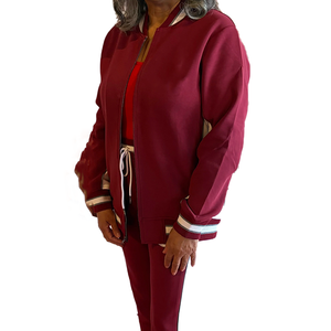 Survêtement d'hiver décontracté en molleton Heather Mehrone de qualité supérieure, style bomber, veste zippée et pantalon de jogging, streetwear athlétique confortable en coton - Product Image 1