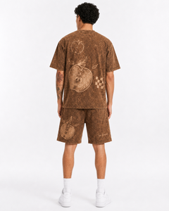 Men Acid Wash Sumer <b>set</b> Casual Wear High Waist Solid Color 100% Cotton Breathable Quick Dry Summerset Low MOQ Best Fashion - Product Image 2