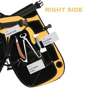 Kit Profesional de Herrador para el Cuidado de Pezuñas de Caballos con Delantal, Alicates para Potros, Cuchilla de Afilado, Cuchilla Curva Tipo D, Pulidor y Herramienta de Recogida - Product Image 4