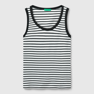 Débardeur respirant sans manches pour femme, couleur unie, col rond, tricoté, sportif, idéal pour l'entraînement estival - Product Image 5