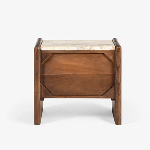 Mesita de Noche Moderna de Madera con Tapa de Mármol, Mueble de Almacenamiento Independiente para Dormitorio, Mesa Auxiliar para Sala de Estar u Oficina en Casa - Product Image 3