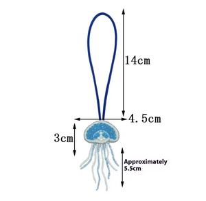 พวงกุญแจแมงกะพรุนสีชมพู งานแฮนด์เมด วินเทจ ประดับเพชร งานปาร์ตี้ ประกายวิบวับ หลากสี ตัวอักษรภาษาอังกฤษ จี้ห้อยข้อมือ - Product Image 4