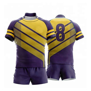 Nuevo Uniforme de Rugby de Manga Corta, Secado Rápido, Transpirable, con Patrón de Letras y Logotipo Frontal, Hecho en Pakistán - Product Image 6