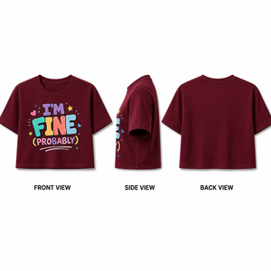 เสื้อครอปท็อปผู้หญิง แขนสั้น คอกลม ลาย Kindness Wins ผ้าคอตตอนเจอร์ซีย์ 100% ระบายอากาศได้ดี สวมใส่สบายๆ สำหรับฤดูใบไม้ผลิและฤดูร้อน น้ำหนัก 180 กรัม - Product Image 6