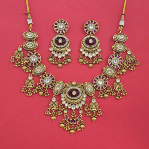 Conjunto de Collar de Diseño de Joyería de Moda para Mujer, Estilo Antiguo, con Baño de Oro Mate 231450 - Product Image 4