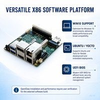Carte de développement AAEON up Squared N3350 X86 en stock, 4 Go LPDDR4, 32 Go EMMC, double LAN Gigabit, Win10, faible consommation avec adaptateur 5V 5A