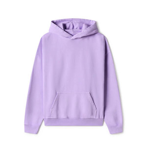 Sudadera con Capucha para Hombre, Color Morado Claro, Estilo Casual, con Bolsillo, Hombros Caídos, Manga Larga, Precio Económico al por Mayor OEM - Product Image 1