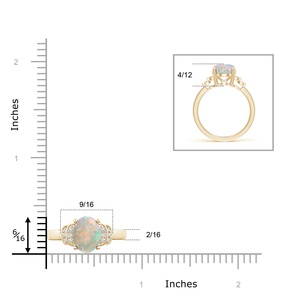 Bague de fiançailles en or pur 14 carats avec opale éthiopienne naturelle taille ovale et diamants ronds, vente en gros, haute qualité, OEM - Product Image 3