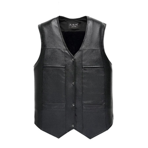 Golden Wave 2026 New Model High-End Men's V-neck Single Breasted <b>Black</b> Denim Eco-Friendly England Style Silk Screen Printed <b>Vest</b> - Product Image 1