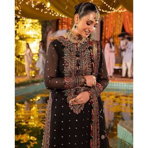 Magnifique ensemble Salwar Kameez XL pour soirée, haut et bas, avec dupatta en polyester, élégant et stylé - Product Image 4