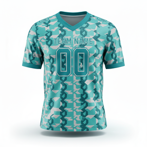 เสื้อซ้อมอเมริกันฟุตบอลแบบกำหนดเองสำหรับผู้ใหญ่ แขนสั้น ระบายอากาศได้ดี แห้งเร็ว ป้องกันแบคทีเรีย มีตัวเลือกไซส์ใหญ่พิเศษ ด้านหน้า - Product Image 2