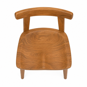 Chaise de salle à manger scandinave en teck avec dossier incurvé et assise sculptée, mobilier de maison moderne, écologique, durable, design stable - Product Image 4