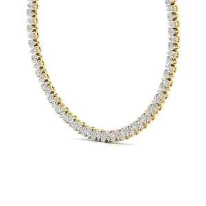 Collier tennis de luxe quotidien en diamant de laboratoire, collier en diamant taille poire, chaîne tennis en diamant en or jaune, raffiné - Product Image 1