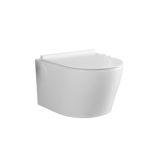 Inodoro de Cerámica Blanca de Una Pieza con Descarga Tornado, Asiento de Cierre Suave, Sifón en P, Montaje en Pared, WC Moderno para Apartamento, Baño, Hotel - Product Image 3