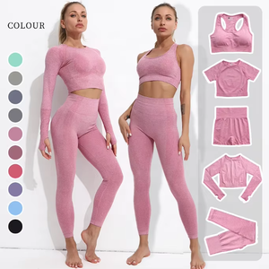Custom New Activewear Fitness Gym Wear Wholesale Quick Dry <b>Sport</b> Bra Women Seamless Gym Wear Yoga Set - Product Image 6
