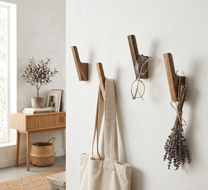 <b>Black</b> Walnut Beech Wood Coat Hat Rack Creative Wall Entryway <b>Hook</b> for Door Storage Handicrafts by Bamboo and Wood Crafts - Product Image 2