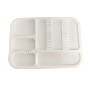 Plateau à instruments dentaires en plastique jaune à compartiments, pour usage manuel, équipement de nettoyage - Product Image 4