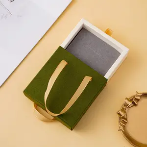 Custom Luxury White Printed Drawer Sliding Satin Jewelry Packaging Gift Box With Ribbon